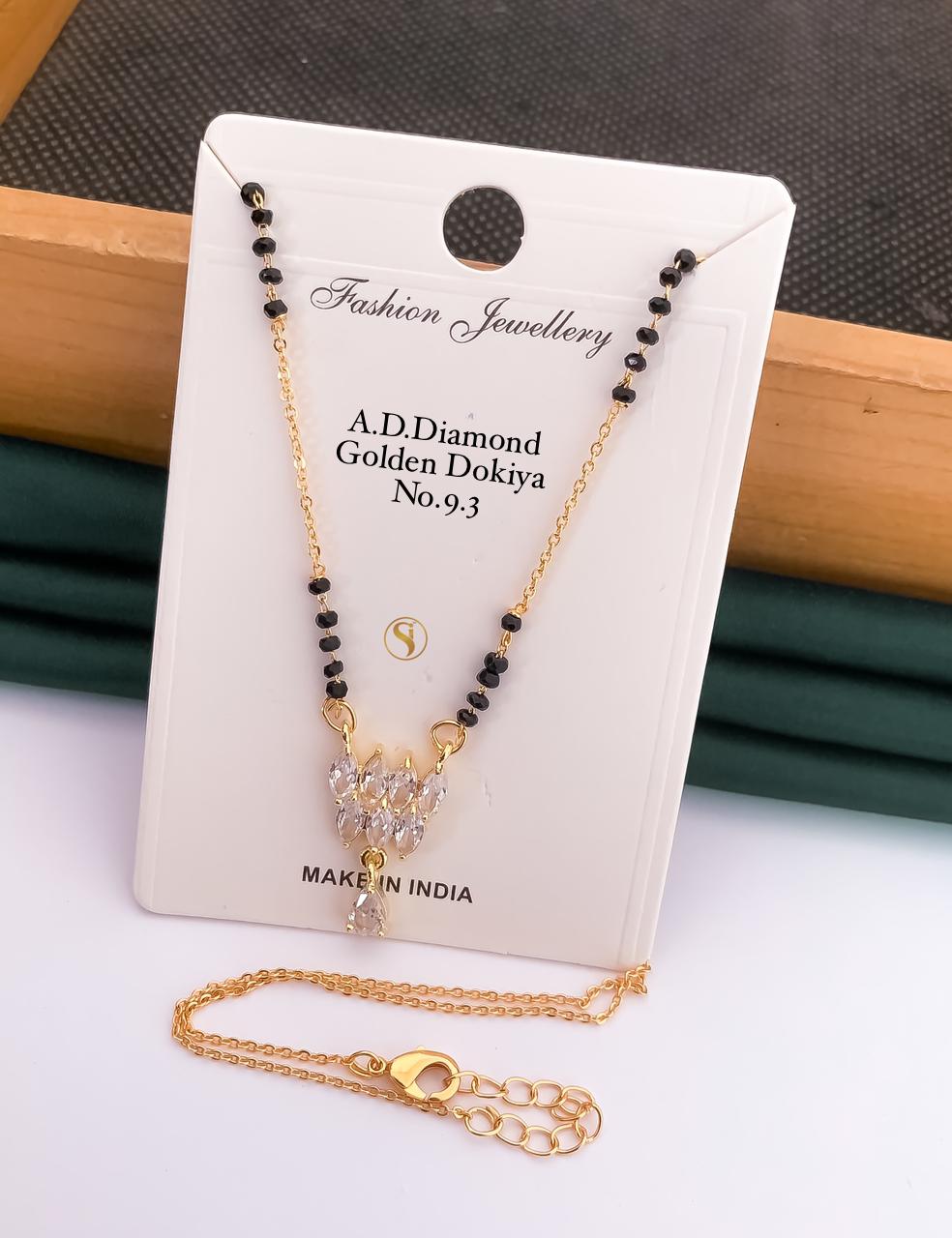 6 AD Golden Diamond Dokiya Mangalsutra Wholesale Shop In Surat
